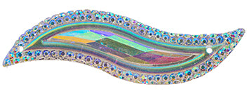 Resin Sew-On Peacock 10pcs 14x47mm Celestial