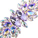 Crystal Motif Wings 135x48mm  Aurora Borealis with Gold Casing