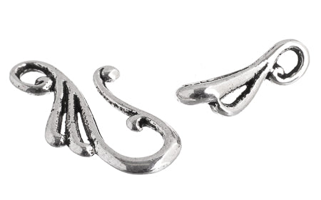 Hook & Eye - inSin Wing 34x10mm Antique Silver