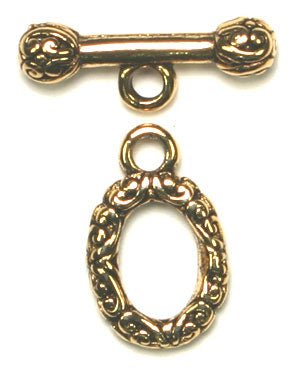 Toggle-Oval 15x12mm Antique Gold Lead Free / Nickel Free