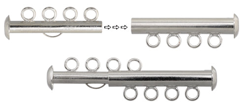 Tube Clasp With 4-Strands Lead Free / Nickel Free