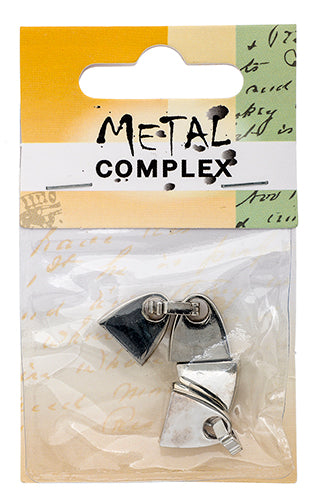 Clasp-Triangle (2pcs) 28x12mm Silver Lead Free / Nickel Free