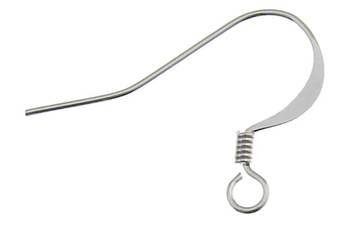 Fish Hook Earwire Slender 17mm Nickel Color Lead Free / Nickel Free - Cosplay Supplies Inc