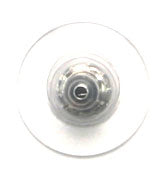 Earring Barrel Clutch With Plastic Disc 12x6mm