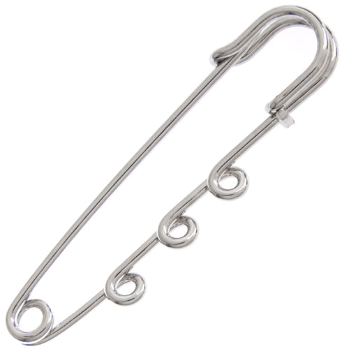 Kilt Pins With 3 Loops Silver 55mm - Cosplay Supplies Inc