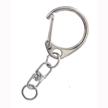 Key Holder With Spring & Swivel Nickel - Cosplay Supplies Inc