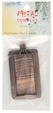 Bezel Handmade Pendant Rectangle 21.6x42x6.5mm