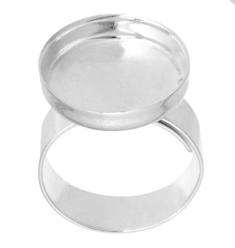 Bezel Stamped Ring Round 16.9x3mm Silver - Cosplay Supplies Inc