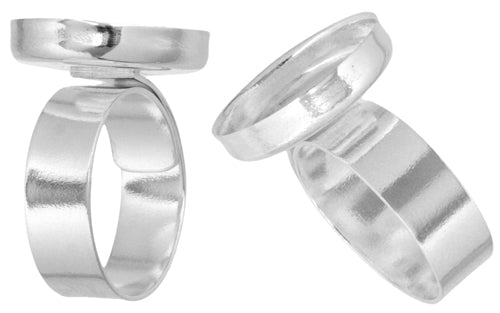 Bezel Stamped Ring Round 16.9x3mm Silver