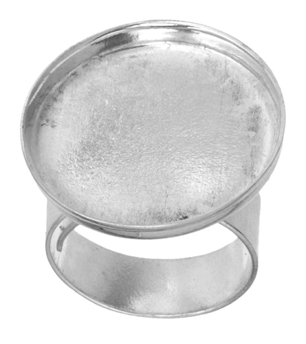 Bezel Stamped Ring Round 22x2.5mm Silver - Cosplay Supplies Inc
