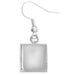 Bezel Stamped Earring Square 13x3.6mm Silver