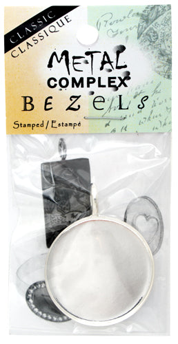Bezel Stamped Pendant Round 33x2mm Silver