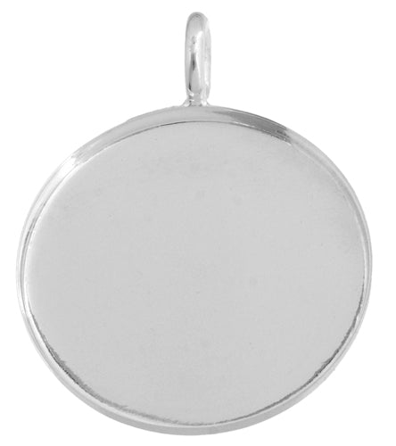 Bezel Stamped Pendant Round 33x2mm Silver - Cosplay Supplies Inc