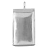 Bezel Stamped Pendant Rectangle 21x40x6mm Silver