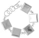 Bezel Stamped Bracelet 8.5in 19x4.25mm Silver Square - Cosplay Supplies Inc