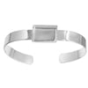 Bezel Stamped Bracelet Cuff 11x17x2.85mm Silver Rectangle