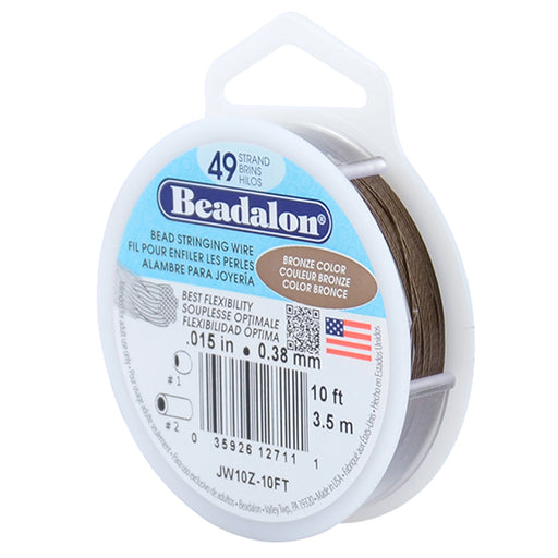 Beadalon Wire .015/49Strand 10ft Stainless Steel Bronze