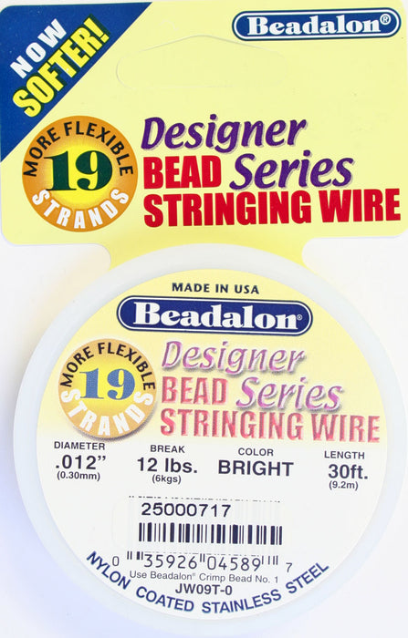 Beadalon 19-strand Stringing Wire 30ft Bright