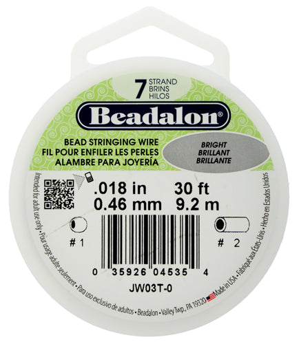 Beadalon .018/7 Stringing Wire 30ft Bright