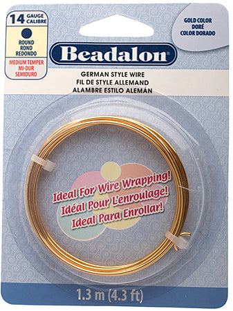 Beadalon German Style Wire 14ga Round  Plated 1.3m(4.3ft)
