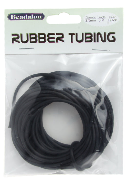 Beadalon Rubber Tubing Cord 2.5mm Black
