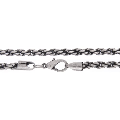 Chain 24in Rope Shape Lead Free Nickel Free 4.7mm Thickness Silver Ox - Cosplay Supplies Inc