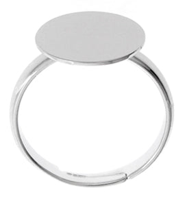 Bling Ring With Pad 12mm Nickel Color Lead Free / Nickel Free - Cosplay Supplies Inc
