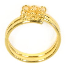 Bling Ring With 9 Rings In 3 Rows Gold 21mm