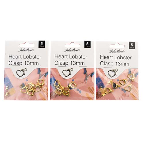 Must Have Findings - Heart Lobster Clasp 13mm Set 5pcs