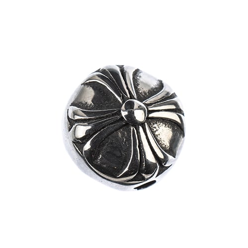 Stainless Steel Antique Silver Round Flat Flower Bead 10x8mm 5pcs