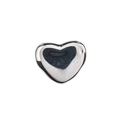 Stainless Steel Antique Silver Flat Heart Bead 8x9mm 5pcs