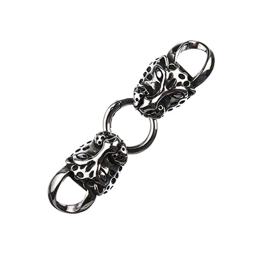Stainless Steel Antique Silver Leopard Head Clasp 32x17mm/18mm - Cosplay Supplies Inc