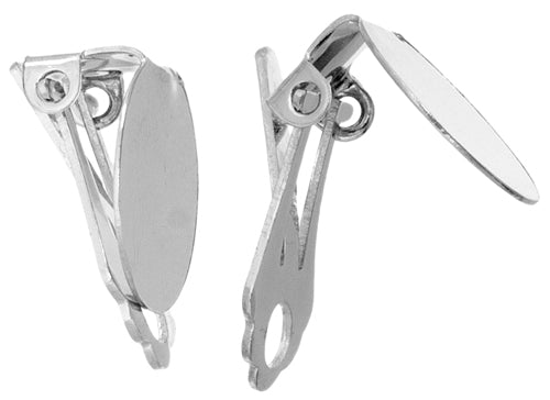 Earring Clip-on Flat 14mm Lead Free / Nickel Free - 2 Pairs
