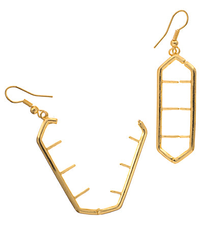 Interchangeable Earring-Rectangle (1pr) 41x15mm Gold 