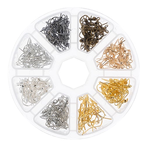 Findings - Assortment Round 8 Slots Earwires 240pcs - Cosplay Supplies Inc