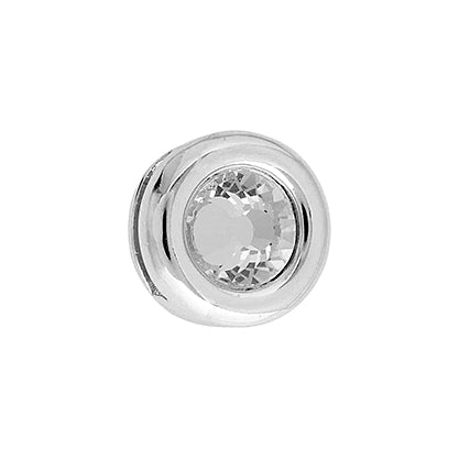 Slider - Round With Crystal (2pcs) 13mm  Lead Free / Nickel Free