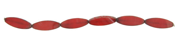 Fire-Polished 30x11mm Cut Flat Oval with Marble Edge