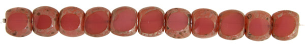 Fire-Polished 15x17mm Cut Irregular Pink Marble Edge