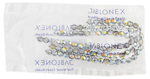 Fire-Polished Round Beads 6mm - Crystal/White Shades