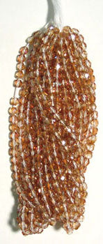 Fire-Polished Round 4mm - Transparent Brown Shades Strung