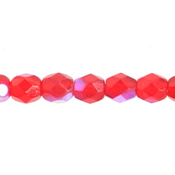 Fire-Polished Round 4mm - Transparent Red Shades Strung - Cosplay Supplies Inc