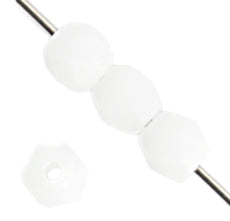 Fire-Polished Round 4mm - Opaque White Shades