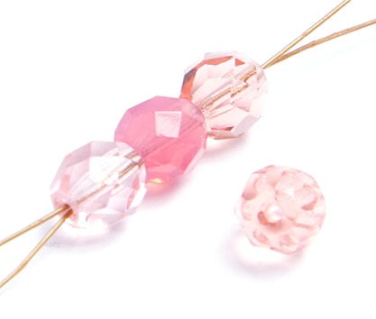 Fire-Polished Round 4mm - Transparent Pink Shades Loose