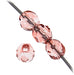Czech Fire-Polished Round 4mm - Transparent Red Strands