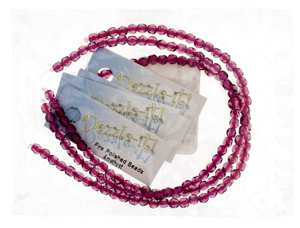 Czech Fire-Polished Road 4mm - Color Lined Strands