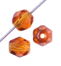 Fire-Polished Round Beads 6mm - Brown Shades