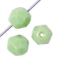Fire-Polished Round Beads 6mm Opaque - Green Shades