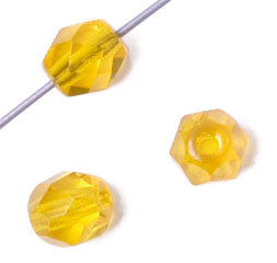 Fire-Polished Round Beads 6mm - Yellow/Gold Shades