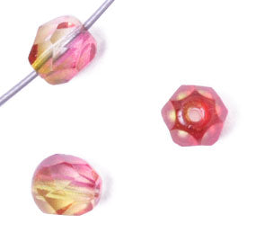 Fire-Polished Round Beads 6mm - Two-Tone