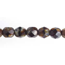 Fire-Polished Round Beads 6mm Opaque - Brown Shades